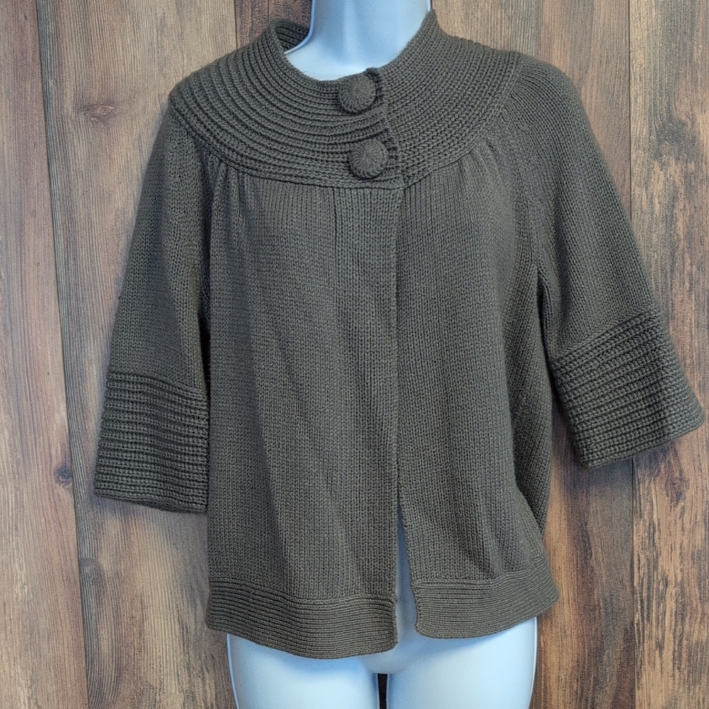 Apostrophe Olive 2 Button Top Open Knit Cardigan M             R215